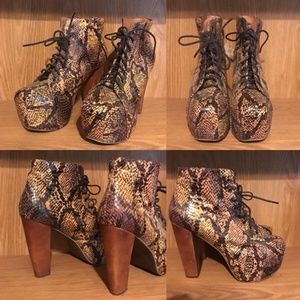 HOLD Yellow Purple Snakeskin Jeffrey Campbell Lita
